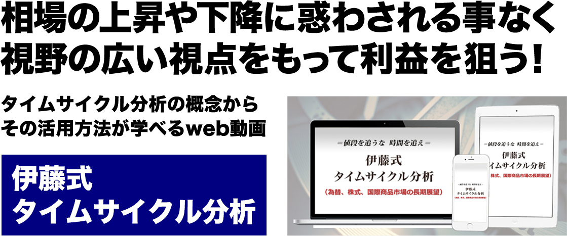 相場の上昇や下降に惑わされる事なく視野の広い視点をもって利益を狙う！伊藤式タイムサイクル分析