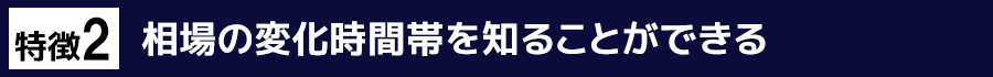 特徴２　相場の変化時間帯を知ることができる