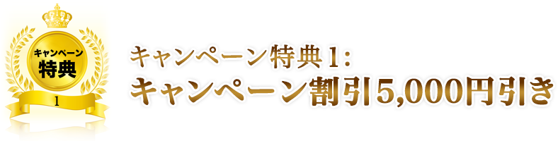 キャンペーン特典1：キャンペーン割引5,000 円引き
