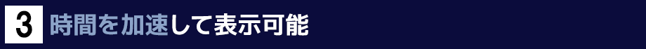 ３．時間を加速して表示可能