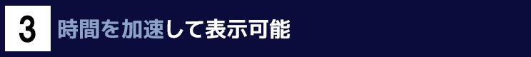 ３．時間を加速して表示可能