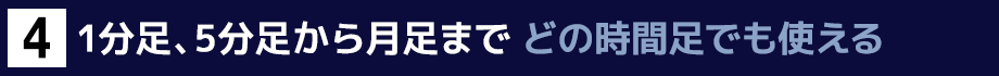 ４．1分足、5分足から月足まで　どの時間足でも使える