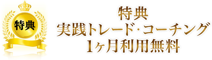 特典 実践トレード・コーチング1ヶ月利用無料