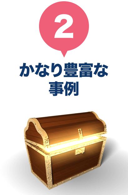 2.かなり豊富な事例
